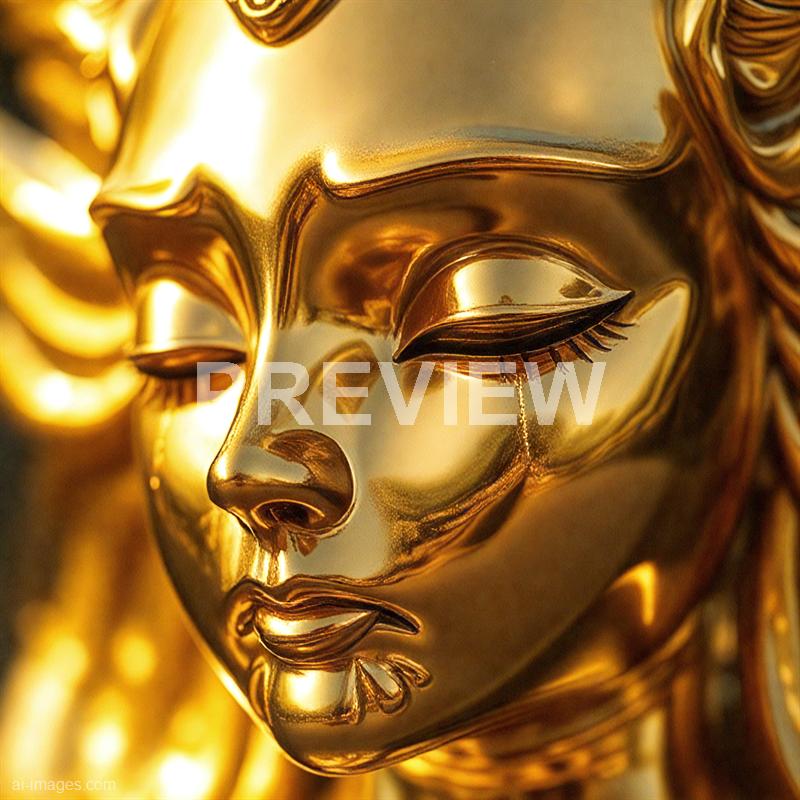 13334 - golden-tears-a-metallic-statue-reflecting-light-its-e_250705085120_00001